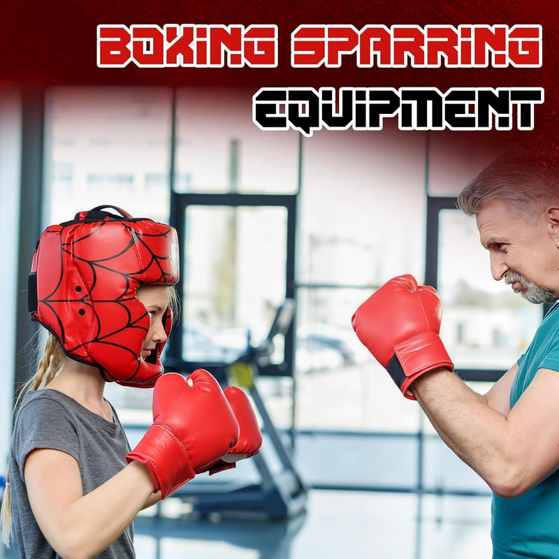 Arrowbash Kids Boxing Headgear Adjustable Leather Headgear for Youth Teens Boys Girls Age 3 to 14 Wrestling Sparring Kickboxing Muay Thai BJJ Karate Training - Image 4